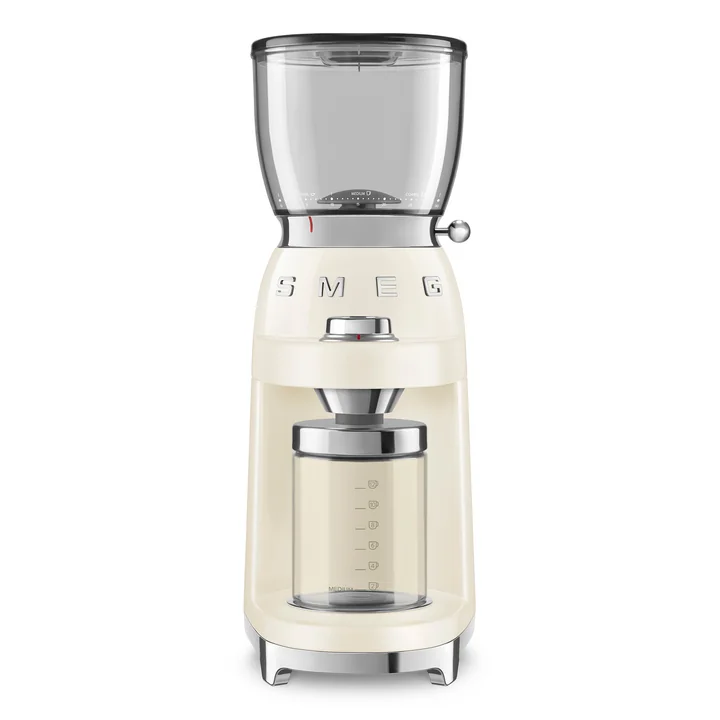 50's Style Kaffeemühle CGF11 von Smeg in der Farbe creme