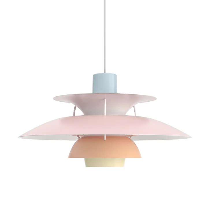 PH 5 Pendelleuchte, blau / rosa / pfirsich von Louis Poulsen
