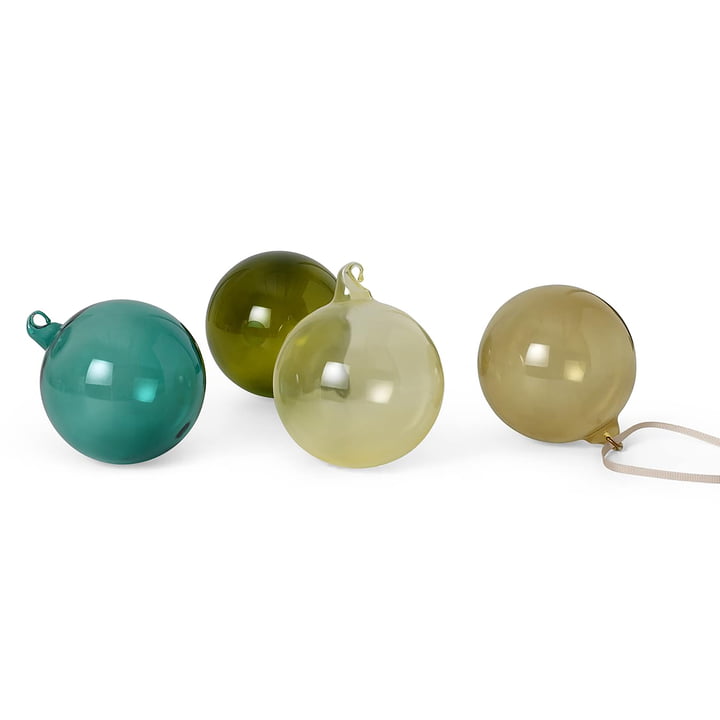 Glass Baubles Christbaumkugeln, Large, mehrfarbig dunkel (4er-Set) von ferm Living