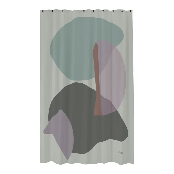 Gallery Duschvorhang von Mette Ditmer in der Farbe frost green