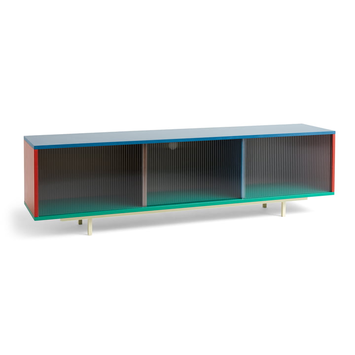 Colour Cabinet L mit Glastüren, 180 x 51 cm, mehrfarbig von Hay