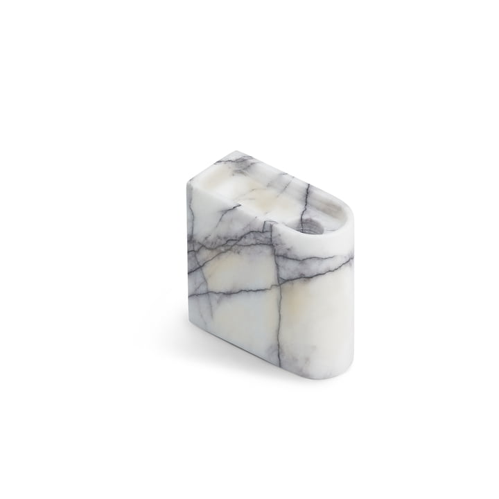 Monolith Kerzenhalter low von Northern in der Ausführung Marmor weiß