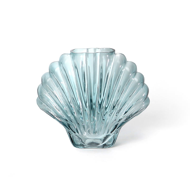 Seashell Vase von Doiy in der Ausführung blau / transparent