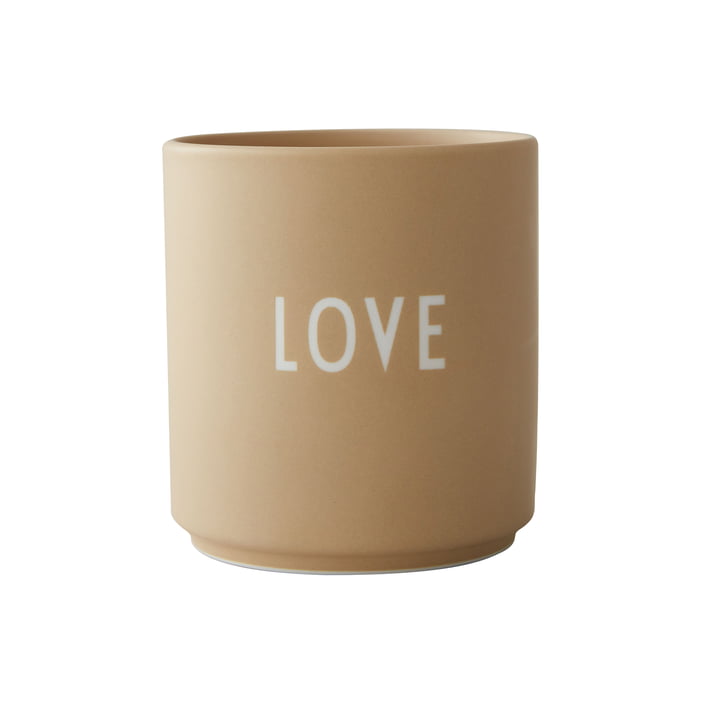 AJ Favourite Porzellan Becher, Love / beige von Design Letters