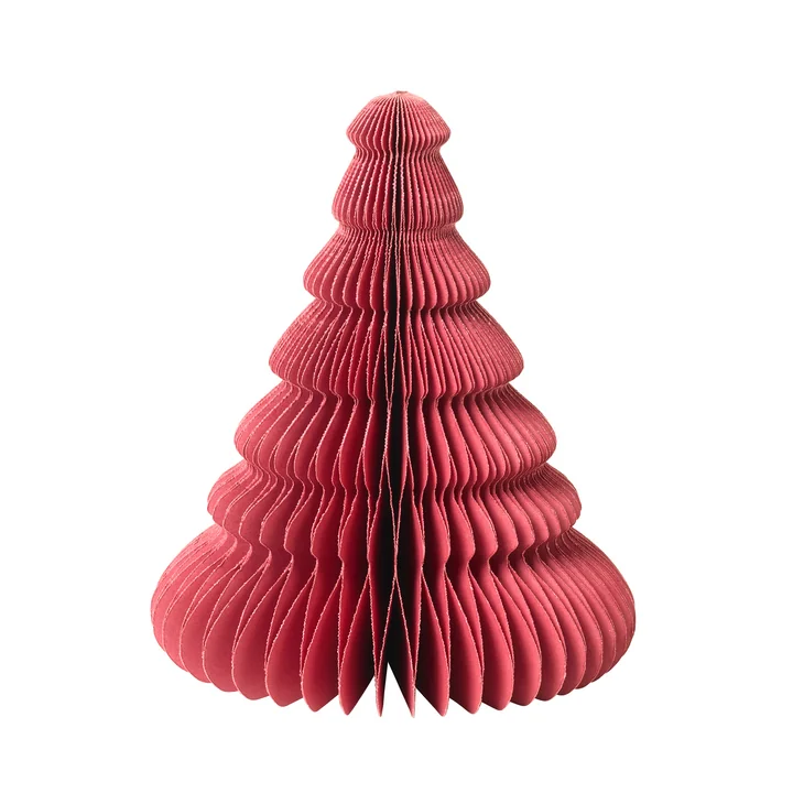 Paper Christmas Tree Dekoration, Ø 13 x H 15 cm, pompeian red von Broste Copenhagen