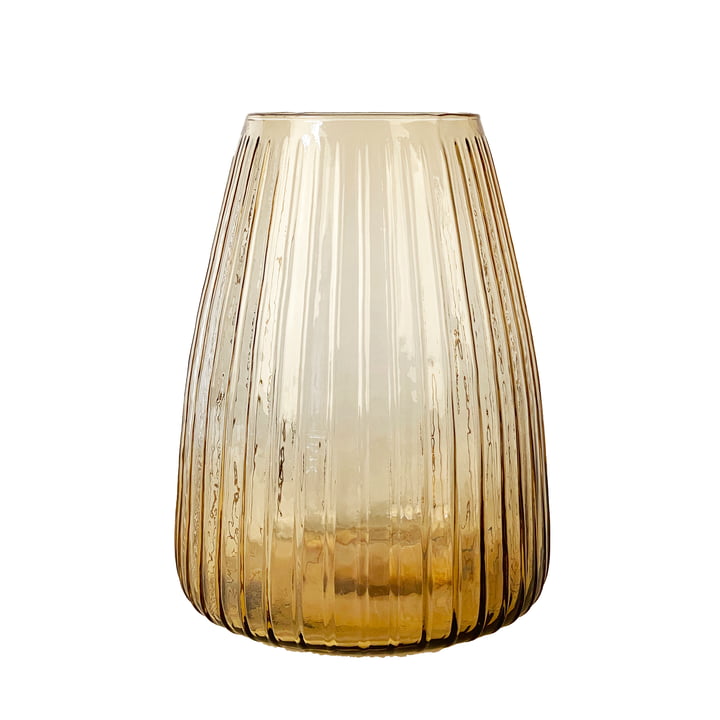 Dim Stripe Vase medium von XLBoom in der Ausführung amber light