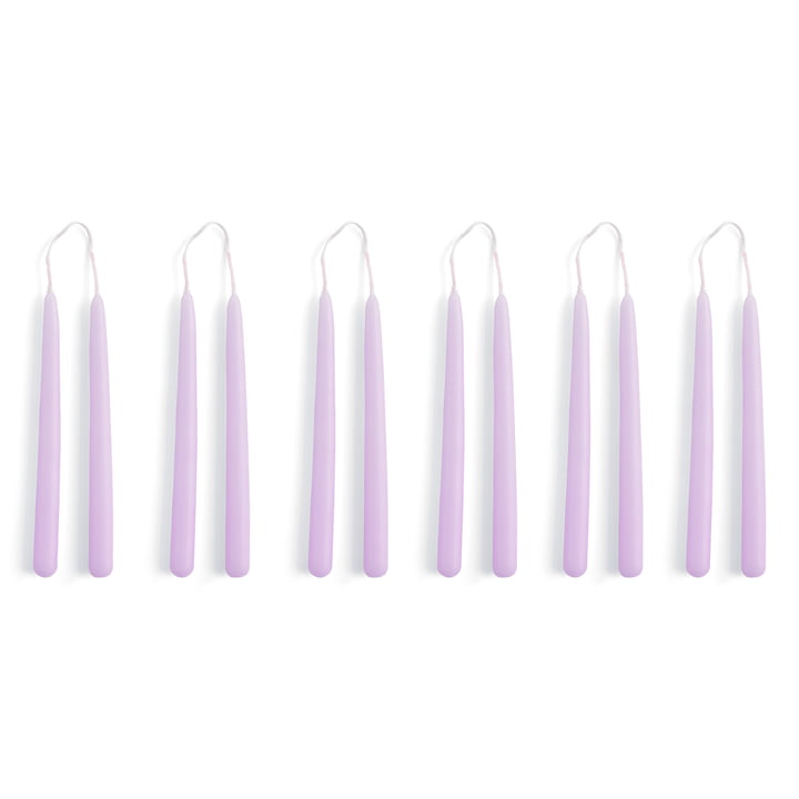 Mini Conical Kerzen, H 14 cm, lilac (12er-Set) von Hay