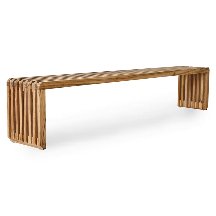 Slatted Bank 180 cm von HKliving in der Ausführung teak