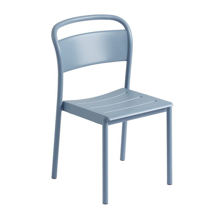 Linear Steel Side Chair Outdoor, hellblau von Muuto
