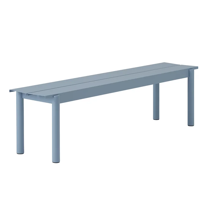 Linear Steel Bank Outdoor, 170 cm, hellblau von Muuto
