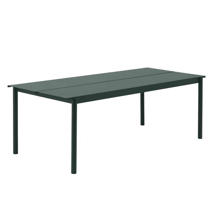 Linear Stahltisch Outdoor, 90 x 220 cm, dunkelgrün von Muuto