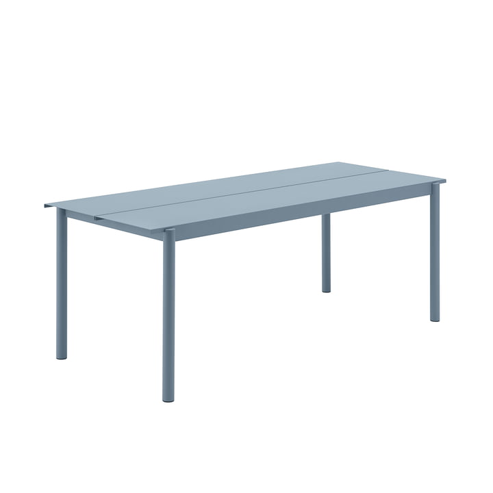 Linear Stahltisch Outdoor, 75 x 200 cm, hellblau von Muuto