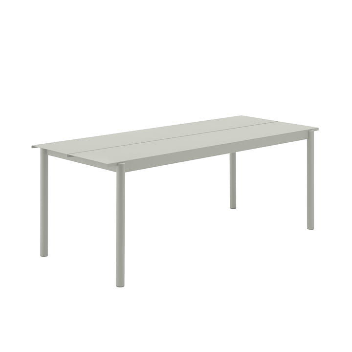 Linearer Stahltisch Outdoor, 75 x 200 cm, grau von Muuto