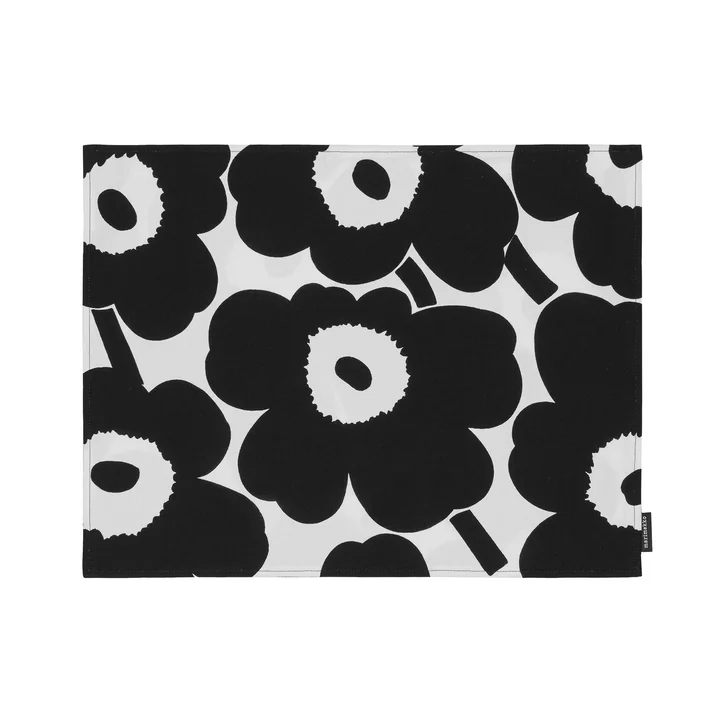 Marimekko - Pieni Unikko Tischset, 31 x 42 cm, schwarz / weiß
