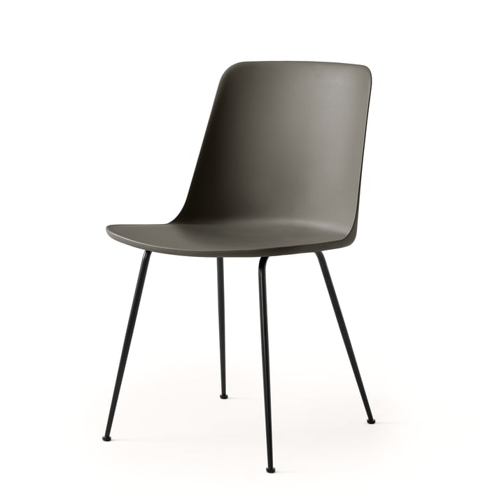Rely Chair HW6, stone grey / Gestell schwarz von &Tradition