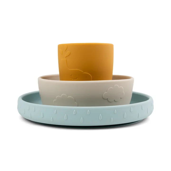 Stick&Stay Geschirr-Set Deer Friends Senfgelb/sand von Done by Deer