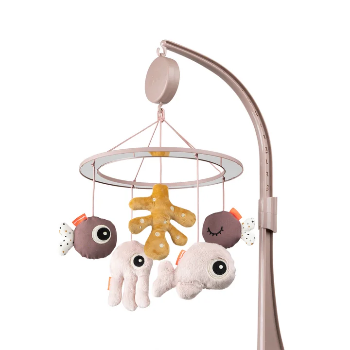 Musik-Mobile mit Spiegel Sea Friends, rosa von Done by Deer