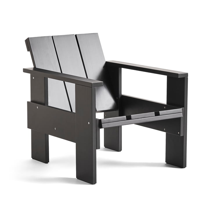 Crate Lounge Chair, L 77 cm, black von Hay