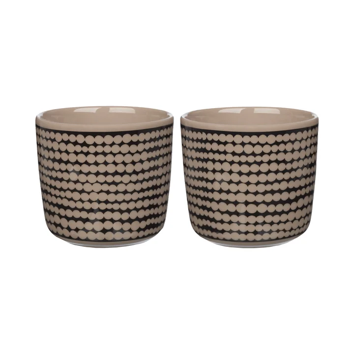 Oiva Siirtolapuutarha Becher (2er-Set), 200 ml, terra / schwarz von Marimekko