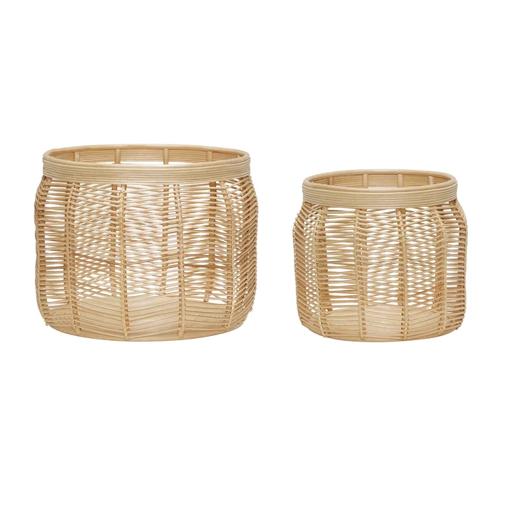 Luna Aufbewahrungskorb, Rattan natur (2er-Set) von Hübsch Interior