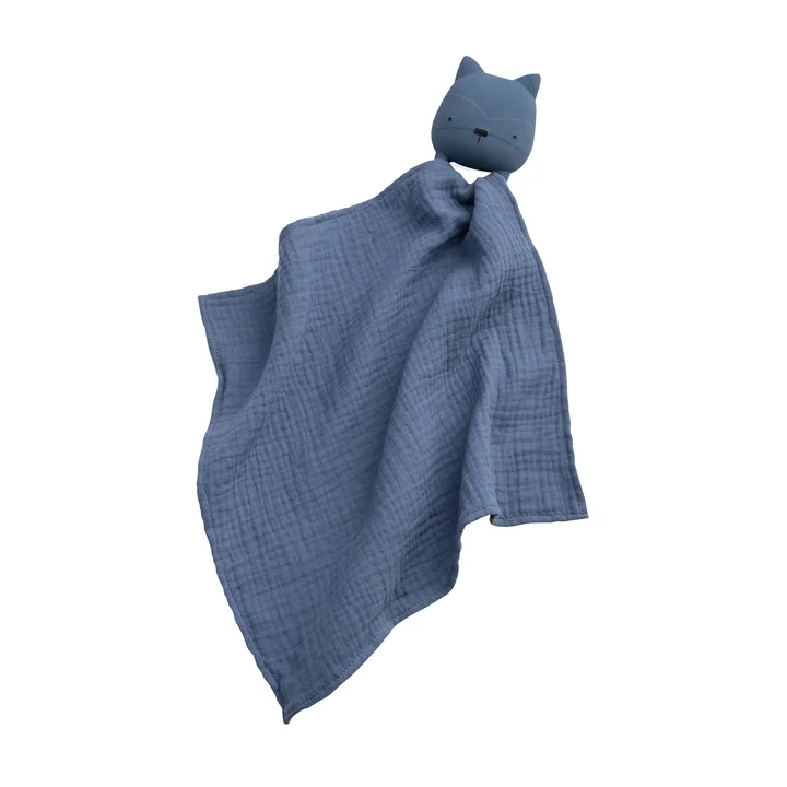 Beißring mit Kuscheltuch von Sebra in der Farbe blau