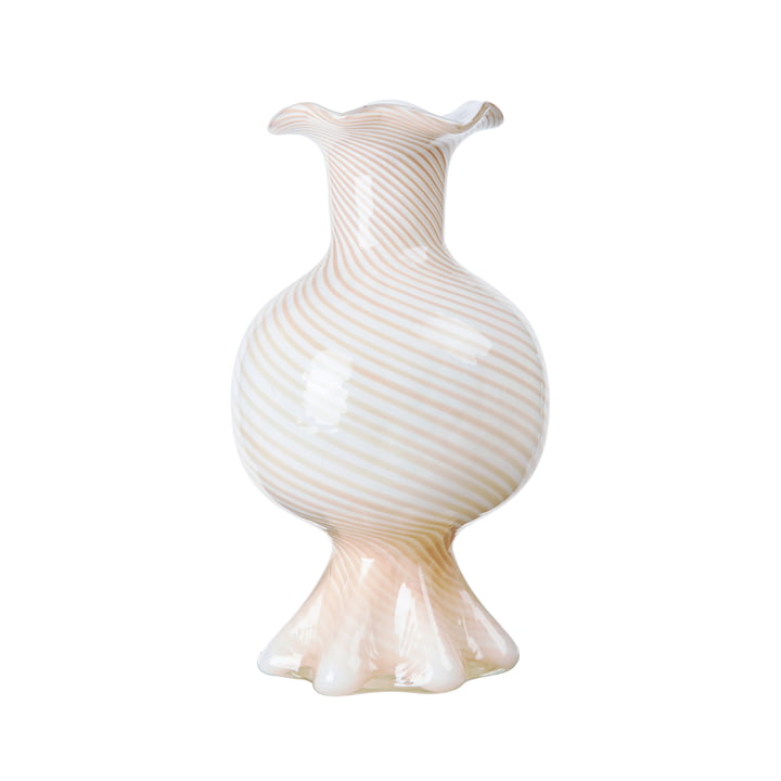 Mella Vase von Broste Copenhagen in der Farbe taupe sand / off-white