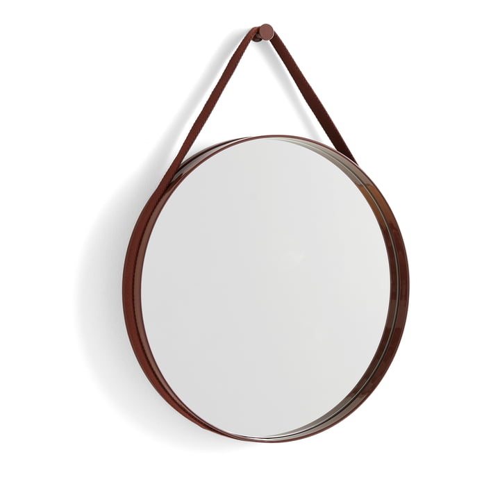 Hay - Strap Mirror No. 2 , Ø 50 cm, dunkelbraun