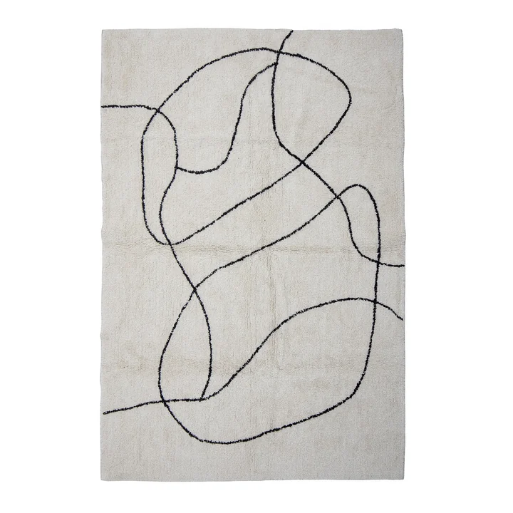 Bloomingville - Viga Teppich, 180 x 120 cm, weiß