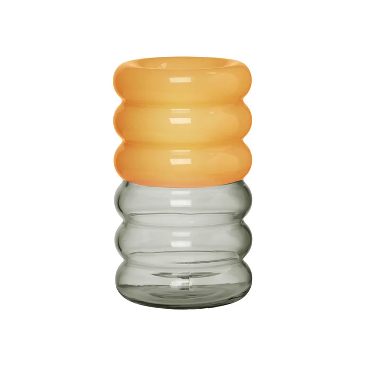 Hoop Kerzenständer von Design Letters in der Ausführung smoke / milky yellow