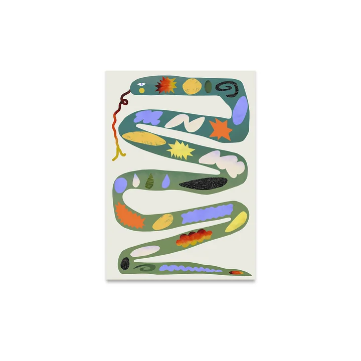 Green Snake Poster, 30 x 40 cm von Paper Collective