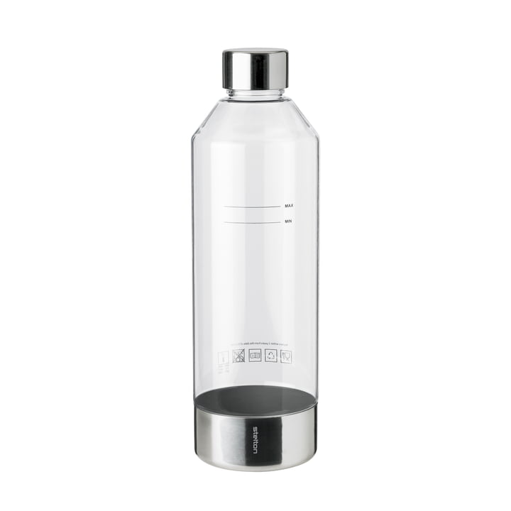 Brus Wassersprudler Flasche von Stelton in der Ausführung stahl