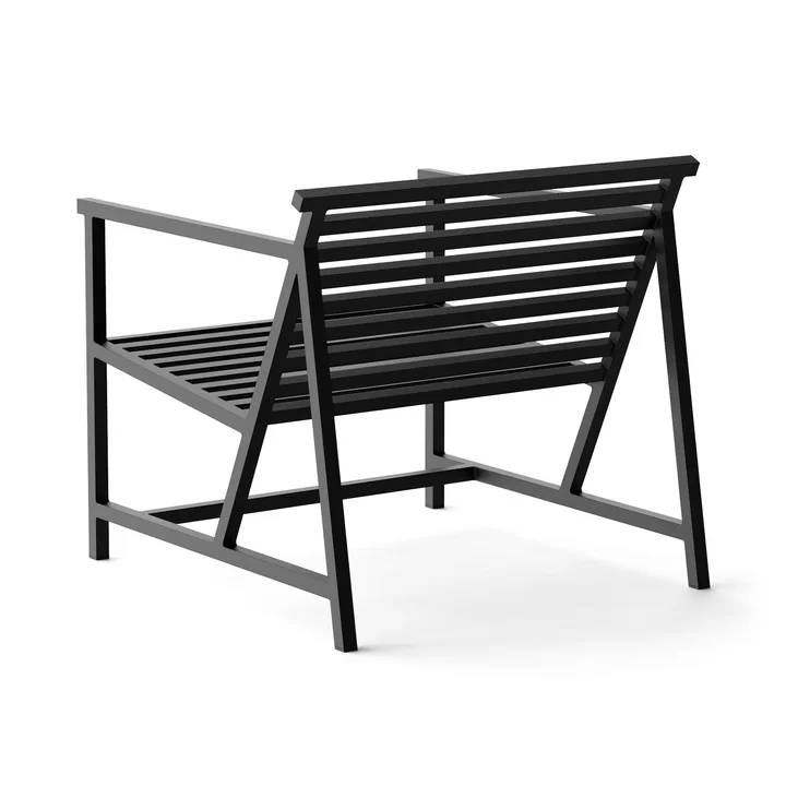 Outdoor Lounge Armchair, schwarz (RAL 9011) von NINE