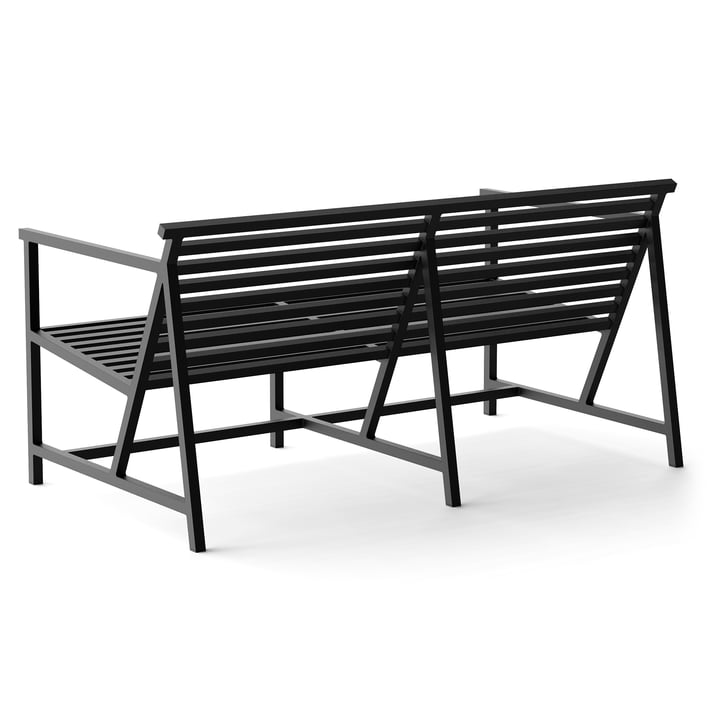 Lounge Gartenbank 145 x 70 cm, schwarz (RAL 9011) von NINE