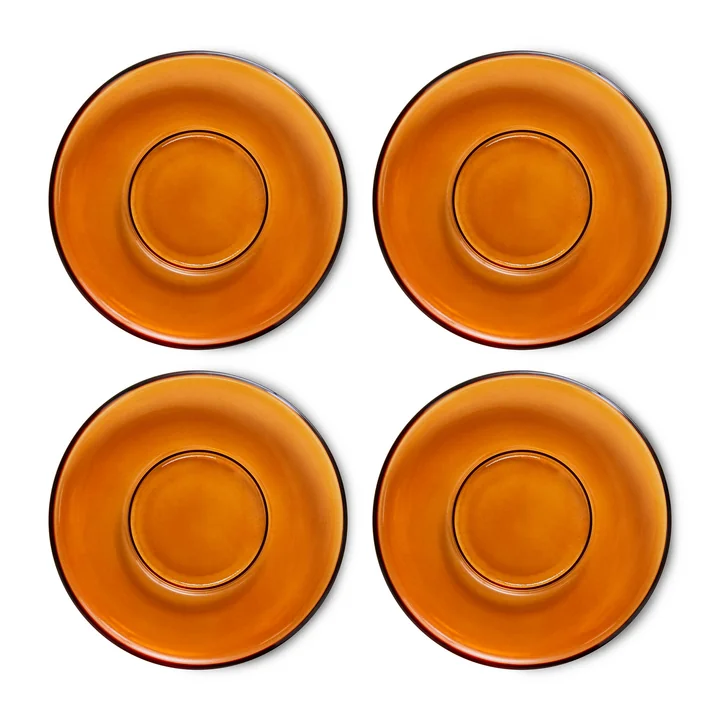 70's Untertassen, amber brown (4er-Set) von HKliving