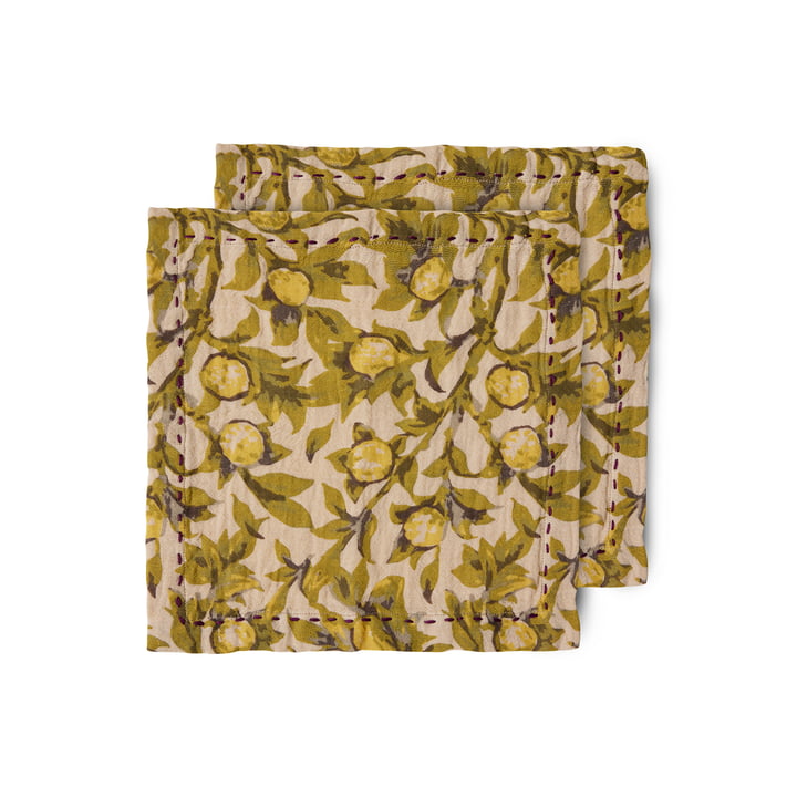 Baumwollservietten, 30 x 30 cm, mediterranean olive (2er-Set) von HKliving