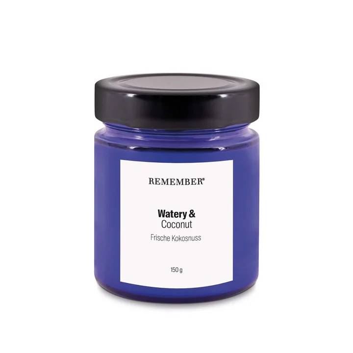 Duftkerze, Frische Kokosnuss, blau von Remember