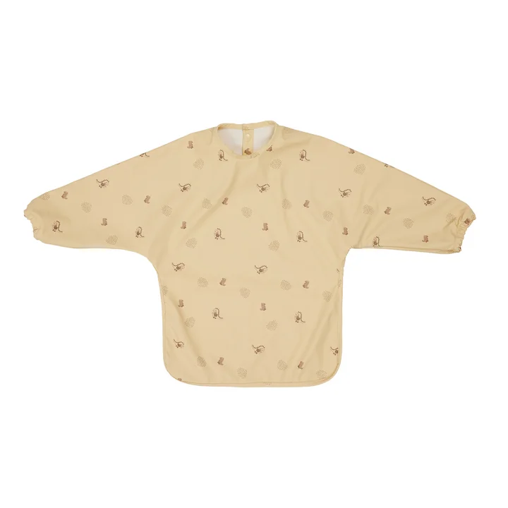 Dino Lätzchen mit langen Ärmeln, butter von OYOY