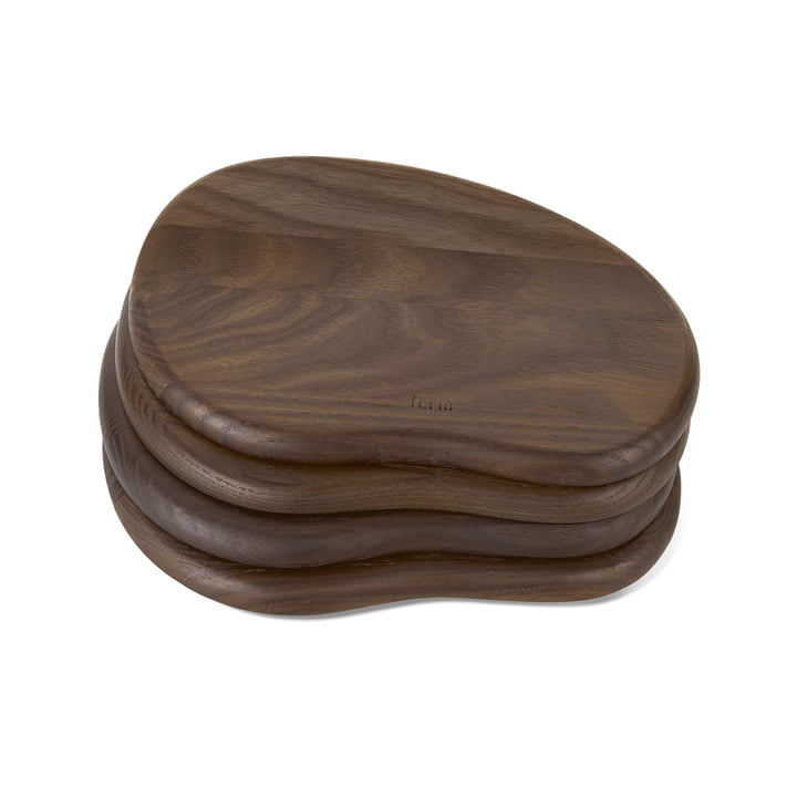 ferm Living - Cairn Butter Boards, dunkelbraun (4er Set)