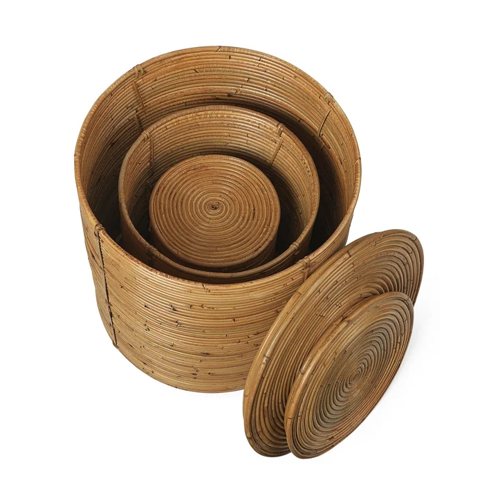 Ferm Living - Column Storage, natürlich gebeizt (3er Set)