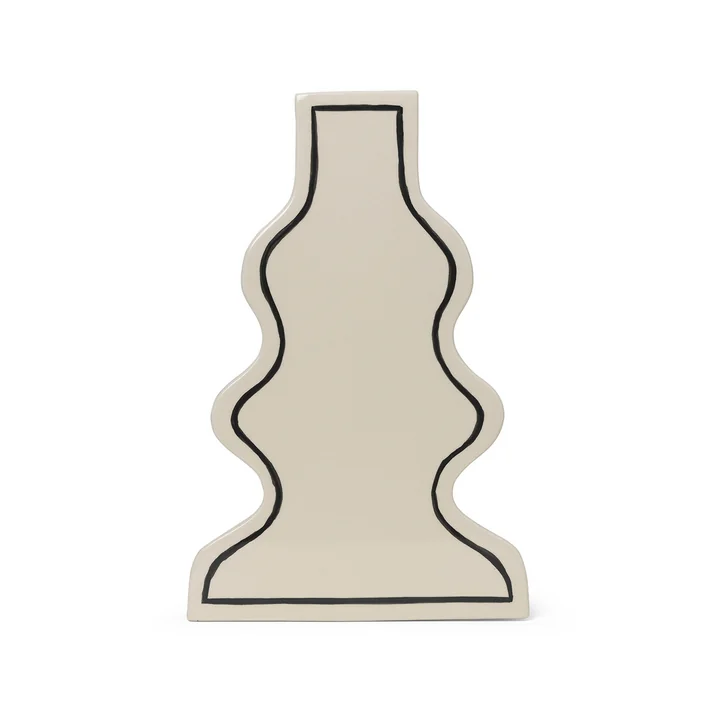 Paste Vase Curvy von Ferm Living in der Farbe off-white