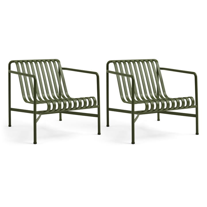 Hay - Palissade Lounge Chair Low, olive (2er Set)