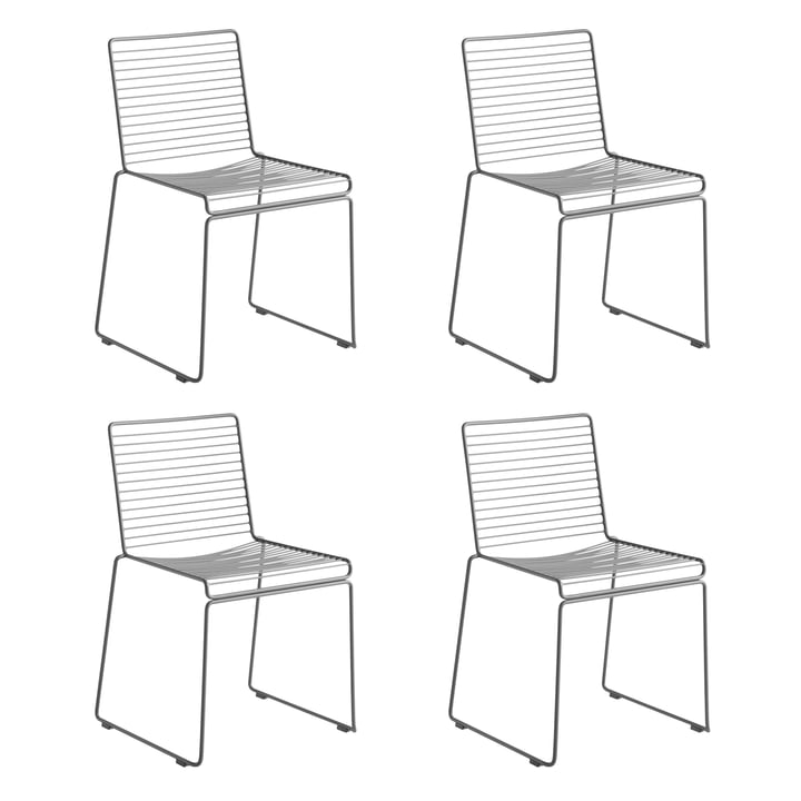 Hay - Hee Dining Chair, asphalt grau (4er Set)