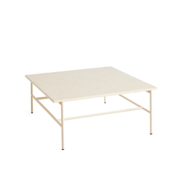 Rebar Coffee Table, 80 x 84 cm, Marmor beige / alabaster von Hay