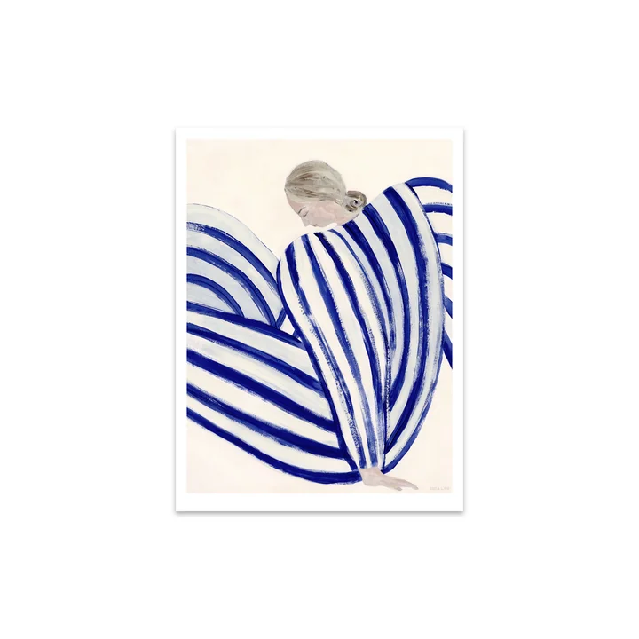 Blue Stripe At Concorde von Sofia Lind, 30 x 40 cm