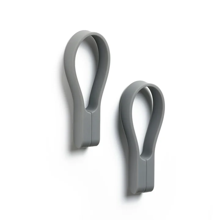 Loop Magnet Handtuchhalter, grau (2er-Set) von Zone Denmark