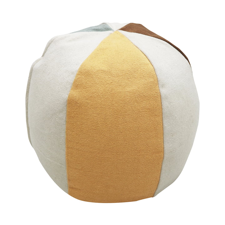 Pouf Ball, Ø 45 cm, natur / braun / gelb von Lorena Canals