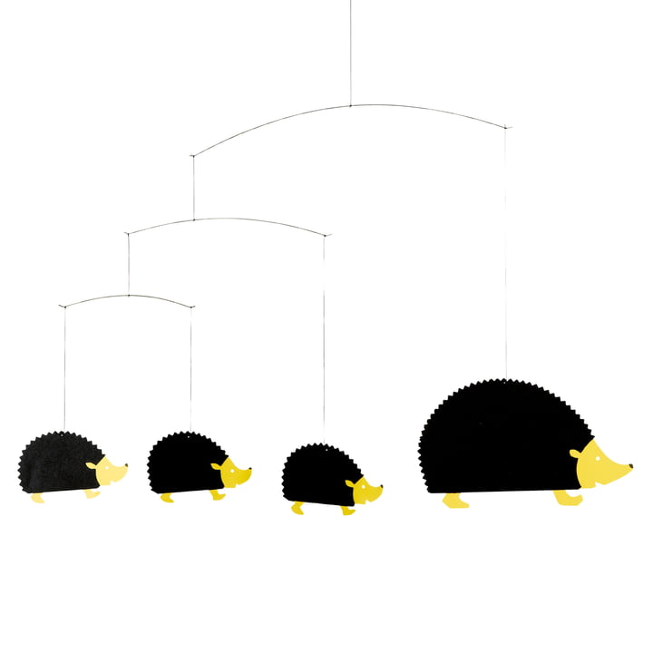 Igel Mobile von Flensted Mobiles in der farbe schwarz/gelb