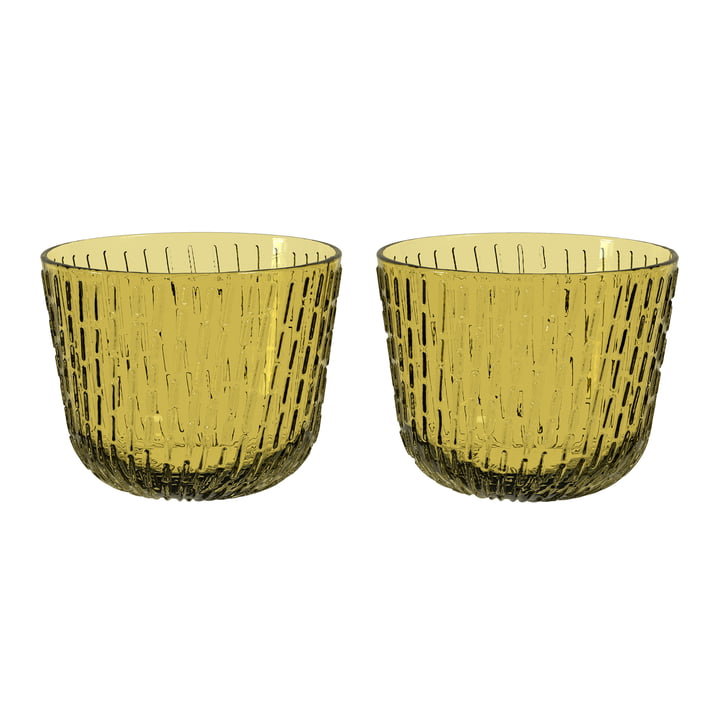 Marimekko - Syksy Glas, 220 ml, olive (2er-Set) 