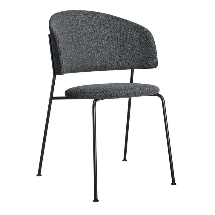OUT Objekte unserer Tage - Wagner Dining Chair, Stoff lavagrau, Gestell schwarz