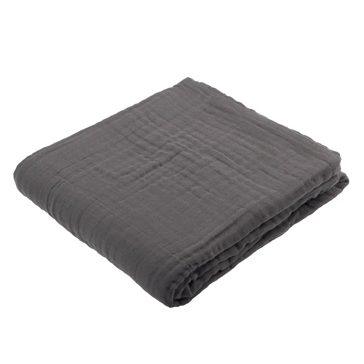 6-Lagige Soft Decke, 140 x 200 cm, dunkelgrau von The Organic Company